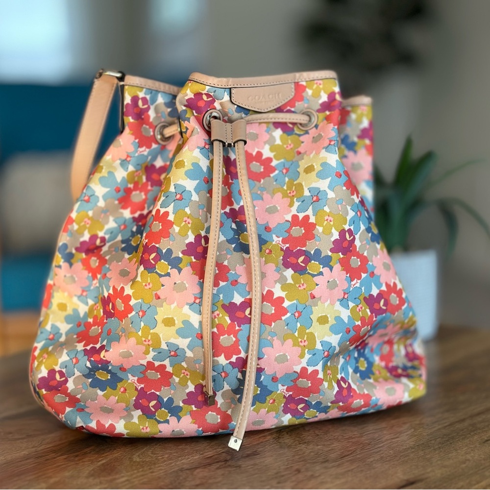 Coach Floral Bucket Bag